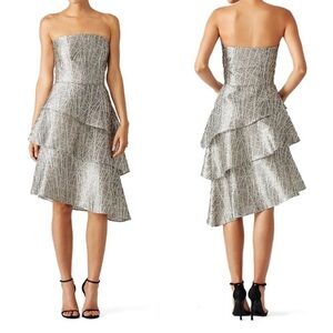Mason Hosker Ava Maria Strapless Silver Dress